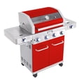 thumbnail image 2 of Monument Grills 4-Burner Propane Gas Grill in Red with Clear View Lid, LED Controls, Side and Sear Burners, 2 of 9