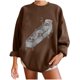 thumbnail image 1 of Sudadera extragrande de lana de manga larga con cuello redondo y estampado de calavera para mujer Pompotops gfhjh16660, 1 of 5