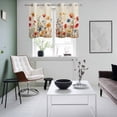 thumbnail image 4 of Yellow Red Blue Spring Floral Kitchen Curtains Small Short 39 Inch Length, Watercolor Botanical Summer Flowers Bedroom Living Room Curtains, Light Filtering Cafe Curtain Drapes 2 Panels Set 55''x39'', 4 of 9