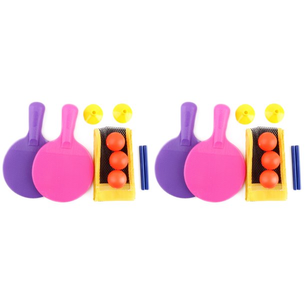 NUOLUX 2 Sets Mini Portable Tabletop Table Tennis Pong Board Game Set