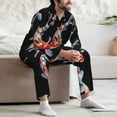 thumbnail image 7 of Naloa Tricolor Koi Fish Trio Men’s Pajamas Set - Long Sleeve Button Down Sleep Shirt and Pajama Bottoms Sleepwear Set-XX-Large, 7 of 7