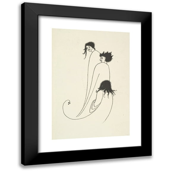 Aubrey Vincent Beardsley 11x14 Black Modern Framed Museum Art Print Titled - Grotesques by Aubrey Beardsley 5 (1910s)