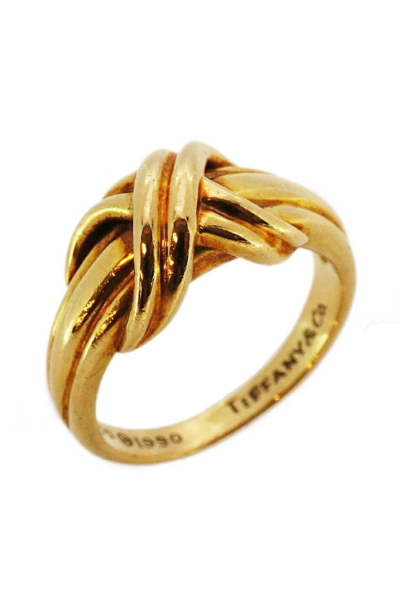 Pre-Owned Tiffany Signature Ring, 18K Yellow Gold, Size 11, Women's (Good)