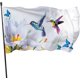 thumbnail image 2 of Bandera de primavera con diseño de pájaros y flores, de 90 x 150 cm, resistente a la decoloración, ideal para exteriores e interiores, ideal para jardín, casa, decoración del hogar, con doble costura, 2 of 6