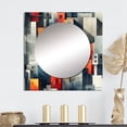 thumbnail image 1 of Designart "Wall Pattern With Grey Cubic Stripes" 0 Square Mirror For Wall Decor - Large Grey Square Printed Wall Mirror Art - Square Modern Mirror - Wall Mounted Square Large Mirror, 1 of 5