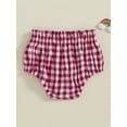 thumbnail image 4 of Suealasg Baby Girls Summer Shorts Infant Plaid Shorts Pants with Elastic Waist Triangle Short Casual Clothes, 4 of 7
