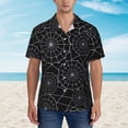 thumbnail image 4 of Bixox Men's Hawaiian Shirts Men's Spider Web Black Print Short-Sleeve Shirt-Large, 4 of 8