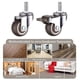 thumbnail image 3 of M10 Swivel Castors With Brake, Heavy Duty Rubber Swivel Castors, Work Tables, Furniture Wheels, Thread Diameter: 10mm, Length 25mm, 2 With Brakes + 2, 3 of 5