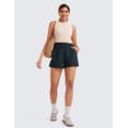 thumbnail image 3 of CRZ YOGA Relaxed Casual Shorts for Women 3" High Waisted for Lounge Athletic pants with Pockets, 3 of 4