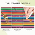 thumbnail image 6 of Mexican Blanket Serape Stripe Pattern Colorful Waterproof Picnic Patio Party Round Table Cloth Cover Decorations Fabric 60 Inch Circular Tablecloth For 20-47 Inch Home Dining Room Kitchen Decor, 6 of 6