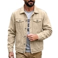 thumbnail image 2 of Hulanddfd Men's Denim Jacket Button Down Turn Down Collar Long Sleeve Casual Trucker Coat with Pockets Vintage Outerwear for Fall Winter Daily Wear Outdoor Travel Streetwear, 2 of 6