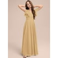 thumbnail image 3 of Drtj 2-14T Kids Junior Bridesmaid Flower Girl Elegant Formal A-line V-Neck Floor-Length Chiffon Dresses, 3 of 6