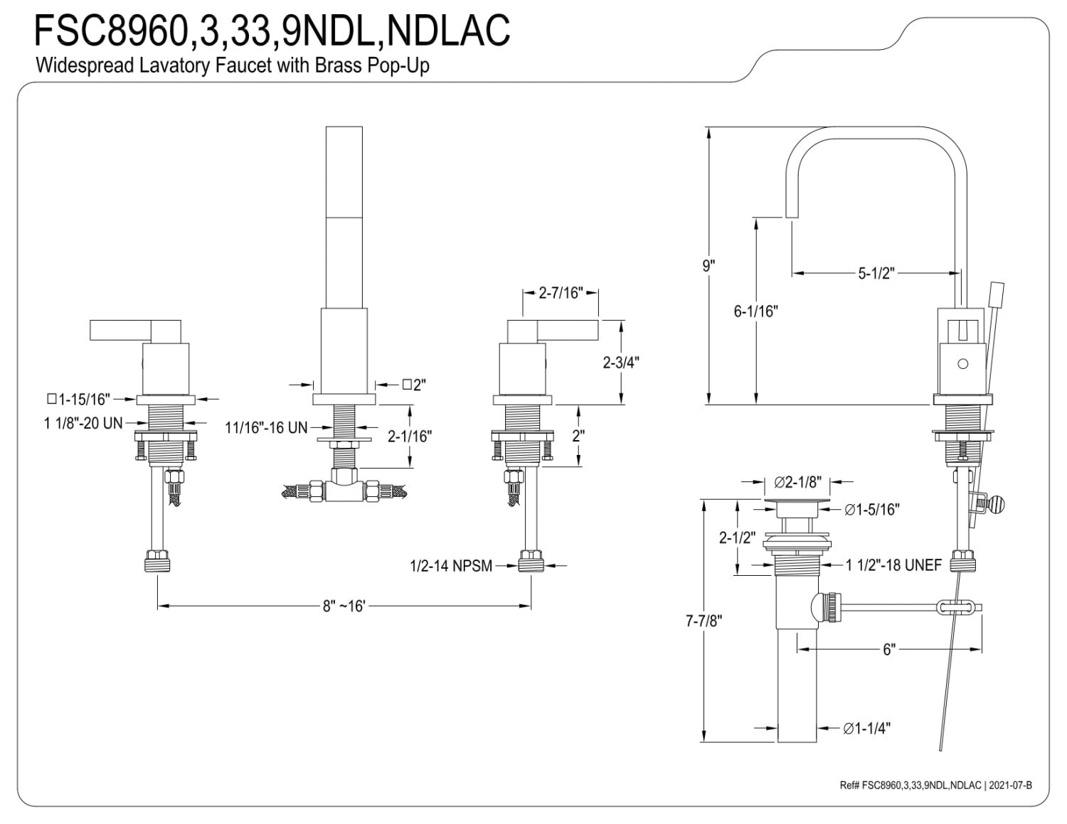 Fauceture FSC8963NDL NuvoFusion Widespread Bathroom Faucet, Brushed Brass