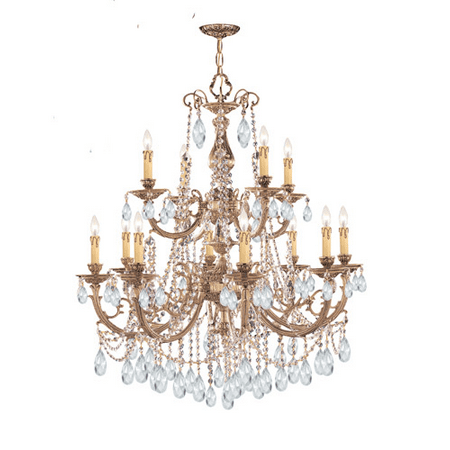Chandeliers 8 Light With Olde Brass Clear Spectra Crystal Cast 32 inch 480 Watts - World of Lighting