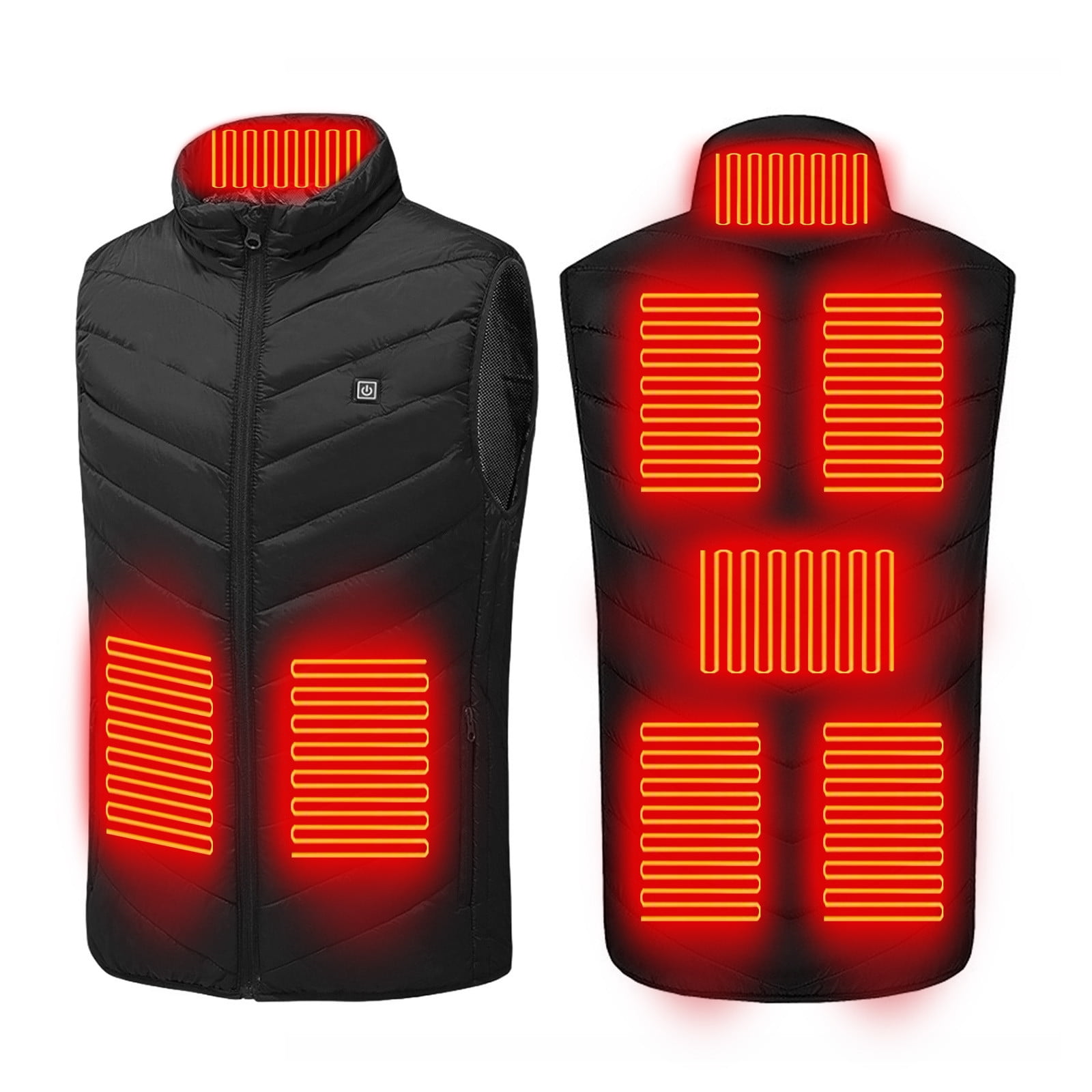 Brnmxoke Heated Vests Women Sleeveless Lightweight Rechargeable Electric Fleece Vest Unisex Warm Jackets for Winter Outdoor Black,XL