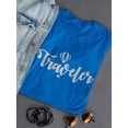 thumbnail image 3 of Traveler Hot Ballon Graphic Quote Women Royal Blue T-Shirt, Female Medium, 3 of 4