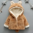 thumbnail image 4 of URMAGIC Baby Toddler Bear Ear Shape Fleece Jackets Faux Fur Long Sleeve Fuzzy Warm Coats Outwear, 4 of 7