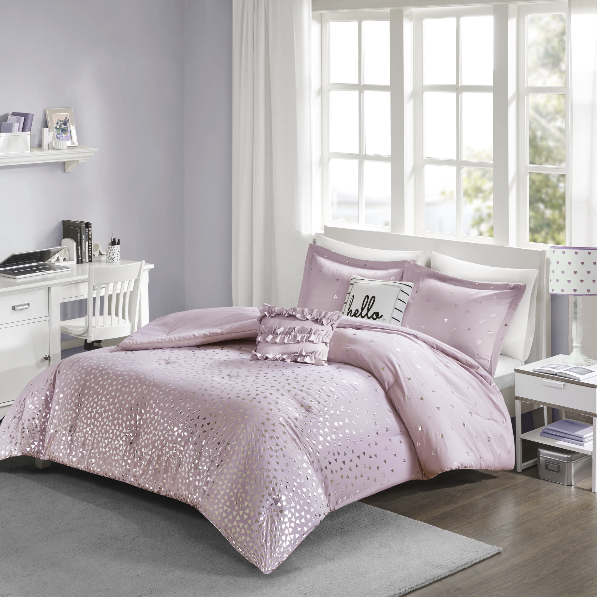 girls purple comforter set