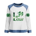 thumbnail image 2 of TaTaai Women's St Patrick's Day Long Sleeve Round Neck Color Block Shirt, Fashion Casual Style, Soft Fabric for Holiday Daily Outings Gift, 2 of 5