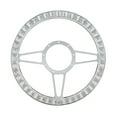 thumbnail image 2 of 14" Chrome Aluminum Scorpion Style Steering Wheel With Black Engineered Leather Grip, 2 of 2