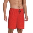 thumbnail image 2 of Balery Red Glitter Pantalones cortos de pijama de punto de algodón para hombre con cinturilla y bolsillos-4X-Large, 2 of 6