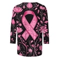 thumbnail image 5 of Nfurl Breast Cancer Shirts for Women Pink Ribbon Print Loose Casual 3/4 Sleeve T Shirts Inspirational T-shirts Breast Cancer Awareness Clothes Pink,XXL, 5 of 6