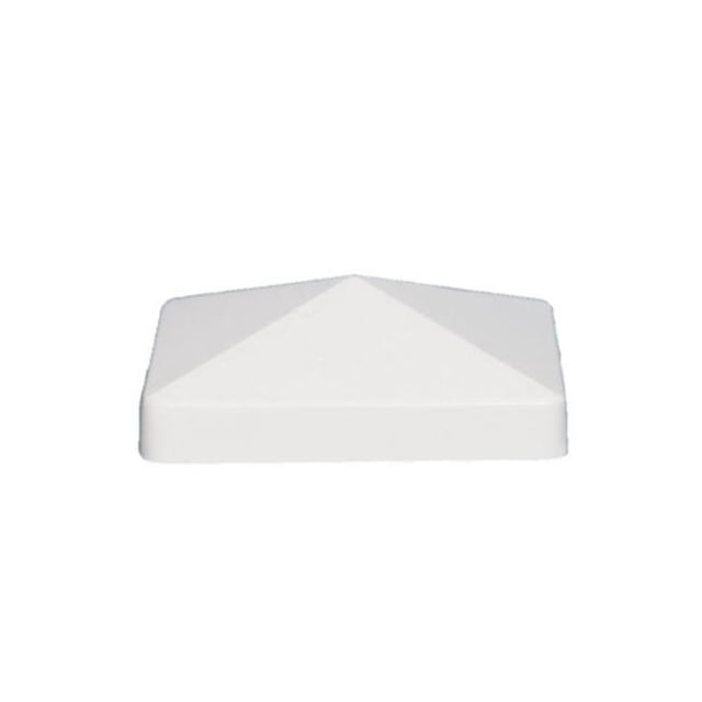 5 x 5 Capuchon de Poteau en Pvc Pyramide, Blanc