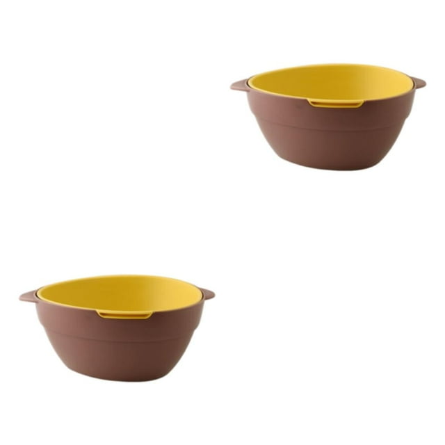 Cesta de drenaje Matsuzay de gran capacidad con colador para lavar vegetales rojo+azul 2Conjunto
