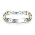 thumbnail image 1 of Pulsera de acero inoxidable para hombre con eslabones de cadena de dos tonos, 1 of 2