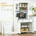 thumbnail image 3 of Kadyn Buffet Sideboard Cabinet, Kitchen Pantry Cabinet, Coffee Bar Cabinet,67" Buffet with Hutch, Modern Kitchen Pantry with Framed Glass Doors, Shelves and Drawers, White, 3 of 6