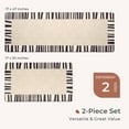 thumbnail image 6 of 2 Piece Kitchen Mat, Anti-Fatigue Cushioned Kitchen Mats Set for Floor, Waterproof Non Slip Comfort Standing Mat, Scandi Lines Border Kitchen Rug, 17"x30"+17"x47", Black & Natural Beige, 6 of 6
