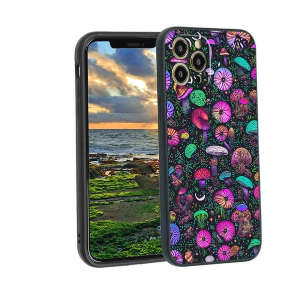 Compatible with iPhone 12 Pro Phone Case, Shrooms-Mushrooms-1 Case Men Women, Flexible Silicone Shockproof Case for iPhone 12 Pro