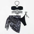 thumbnail image 4 of KaLI_store Womens Bikini Swimsuits Bikini Set for Women High Waisted Two Piece Cross Strings Lace Up Swimsuit Top with Bathing Suits Bottom Black,M, 4 of 4