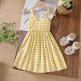 thumbnail image 5 of REDARER Toddler Girls' Summer Strappy Plaid Dress with Bow Front Casual Comfortable Breathable Lightweight Outdoor Play Daily Wear Kids Dress,6-7 Years, 5 of 7