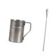 thumbnail image 3 of Taza de camping de acero inoxidable ligera y práctica, ideal para café o leche. gris y cuchara, 3 of 9