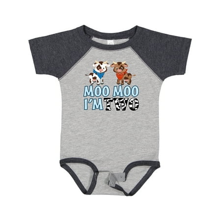 

Inktastic Moo Moo I m 2 with Cute Holstein Cows Gift Baby Boy or Baby Girl Bodysuit