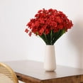 thumbnail image 3 of 12 Pcs Outdoor Artificial Flowers UV Resistant No Fade Fake Violet Flowers for Indoor Outside Hanging Planter Garden Patio Porch Window Box Wedding Home Décor(Red), 3 of 6