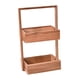 thumbnail image 2 of Estante de ducha de pie, estante de almacenamiento de 2 niveles, estante para mostrador, elegante estante de madera con asa para baño, oficina,, 2 of 8