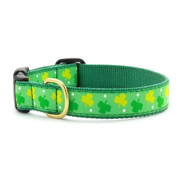 Up Country Navy Shamrock Pattern Dog Collar, Small (9 To 15 Inches) 5/8 Inch Narrow Width