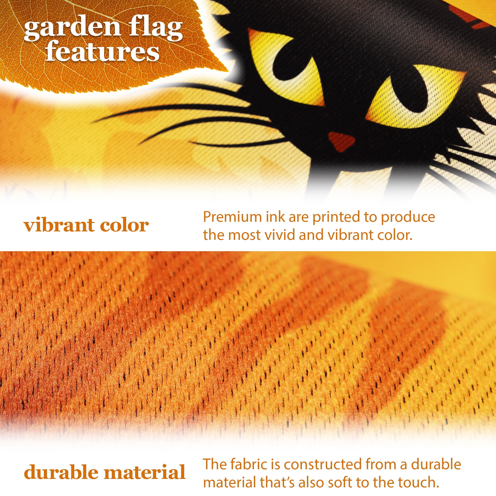 G128 Double-Sided Halloween Garden Set 12"x18" with 36"x16" Garden Flag Holder Stand Outdoor Porch