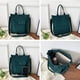 thumbnail image 4 of Bolso de mano de lona con bolsillos, bolso de hombro, bolso informal con asa superior, bolsos cruzados grandes para mujer, verde, 4 of 5