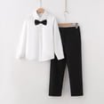 thumbnail image 6 of Atogsazn Kids Boys 3-Piece Formal Outfit Casual Long Sleeve Button Shirt & Pants with Tie Set School Uniform Black 2-3Years Fashion, 6 of 6