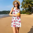 thumbnail image 3 of Vsdgher Robe d'Été Imprimé Melon D\'eau pour Femmes Décontractée Col en U Robe de Plage Sans Manches Robe Débardeur Ample avec Poche, 3 of 7