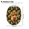 thumbnail image 6 of ZUXONGSY Sunflower Highland Cow Flannel Toilet Cover Restrooms Toilet Cover Protective Cover with Elastic Band Decorative Round Elongated Toilet Lid Covers Comfortable for Hotel Bathroom, 6 of 6