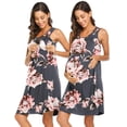 thumbnail image 5 of EKOUAER Maternity Nursing Dress Nightgown Labor and Delivery Gown Sleeveless Pregnancy Breastfeeding Dresses, 5 of 6