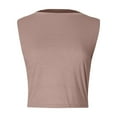 thumbnail image 4 of Summer Tops For Women Sevevn Womens Fashion Round Neck Sleeveless T-Shirts Tee Summer Solid Blouse, 4 of 4