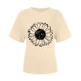 thumbnail image 2 of HongQid Womens Crew Neck Blouse Sunflower Print Short Sleeve Basic T Shirt Soft Graphic Tee Summer Beach Vacation Tops, 2 of 6
