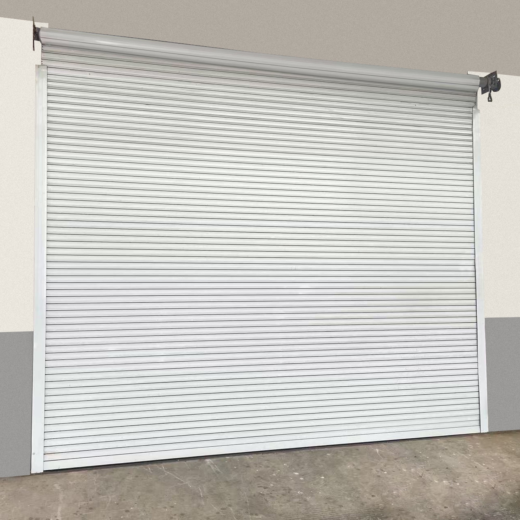 8.5FT x 8.5FT Electric Roll-Up Garage Door, 110V Automatic Roller Shutter Door with Galvanized Steel Rails for Carport, Barn & Storage Shed