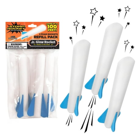 UPC: 0795516200159 | Stomp Rocket® Original Jr. Glow Rocket Refill for Kids Soars up to 100 Ft 3 Jr. Glow Foam Refill Rockets Only Gift for Boys and Girls Ages 5 and up
