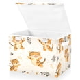 thumbnail image 2 of WOBOGO Cute Smile Jumping Tiger Large Collapsible Storage Box Flip Lid Fabric Decorative Organizer Container Basket with Handles 16.5×12.6×11.8in, 2 of 7
